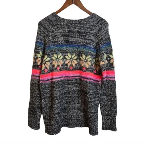 American Eagle Jegging Wool Mohair Sweater Fair‎ Isle Winter Multicolor Medium - Picture 7 of 15